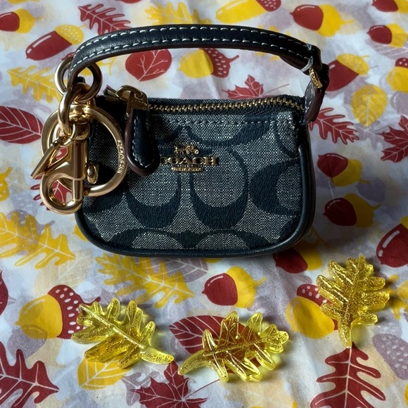 🍁 COACH MINI NOLITA BAG CHARM IN SIGNATURE DENIM CANVAS 🍁 NWT 🍁 - Picture 5 of 16